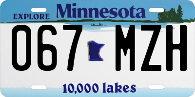 MN license plate 067MZH