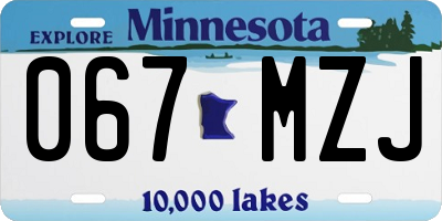 MN license plate 067MZJ