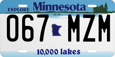 MN license plate 067MZM