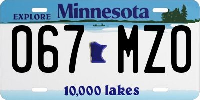 MN license plate 067MZO