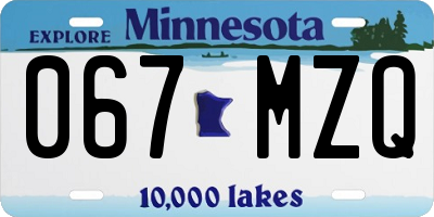 MN license plate 067MZQ