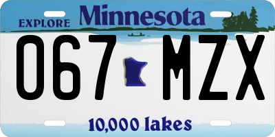 MN license plate 067MZX
