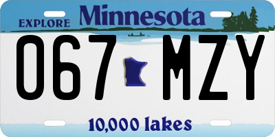 MN license plate 067MZY