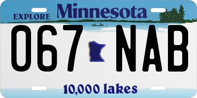 MN license plate 067NAB