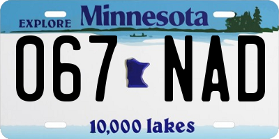 MN license plate 067NAD
