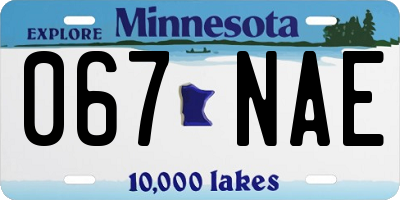 MN license plate 067NAE