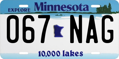 MN license plate 067NAG