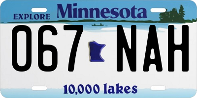 MN license plate 067NAH