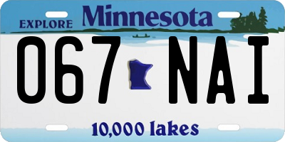 MN license plate 067NAI
