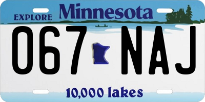 MN license plate 067NAJ