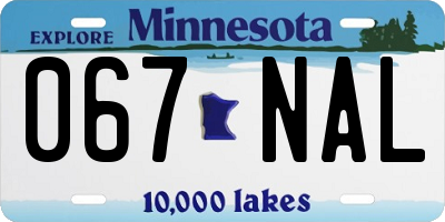 MN license plate 067NAL