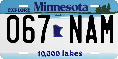 MN license plate 067NAM