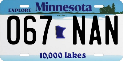 MN license plate 067NAN