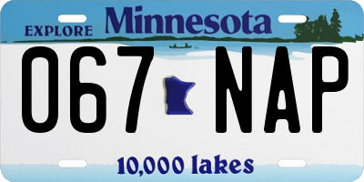 MN license plate 067NAP