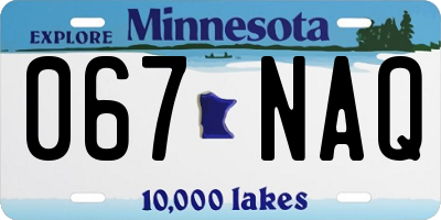 MN license plate 067NAQ