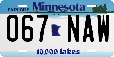 MN license plate 067NAW