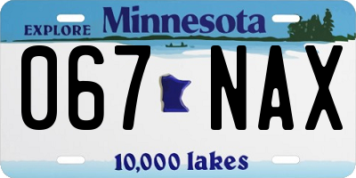 MN license plate 067NAX
