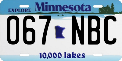 MN license plate 067NBC