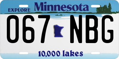 MN license plate 067NBG