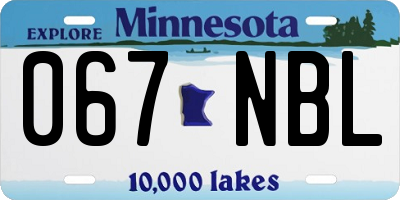 MN license plate 067NBL