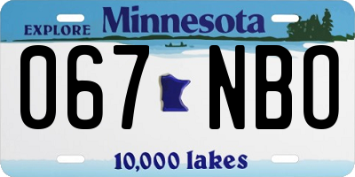 MN license plate 067NBO