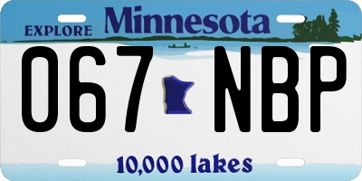 MN license plate 067NBP
