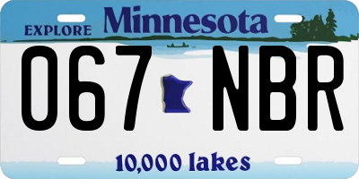 MN license plate 067NBR