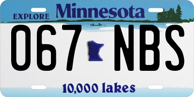 MN license plate 067NBS