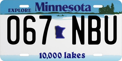 MN license plate 067NBU