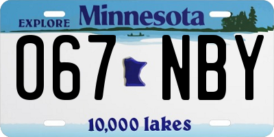 MN license plate 067NBY