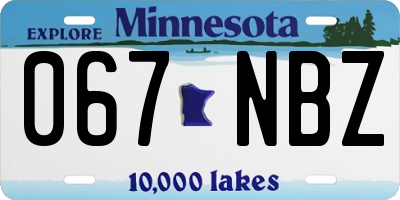 MN license plate 067NBZ