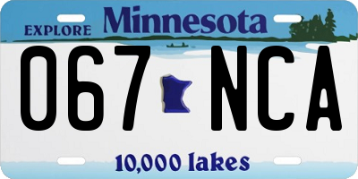 MN license plate 067NCA