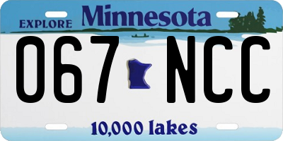 MN license plate 067NCC