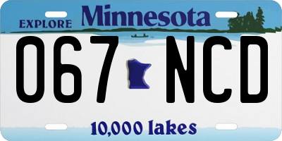 MN license plate 067NCD