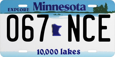 MN license plate 067NCE