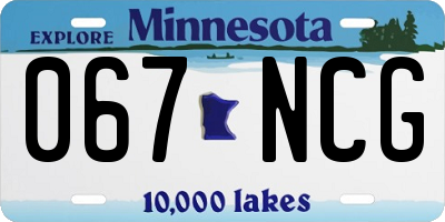 MN license plate 067NCG