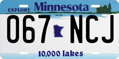 MN license plate 067NCJ