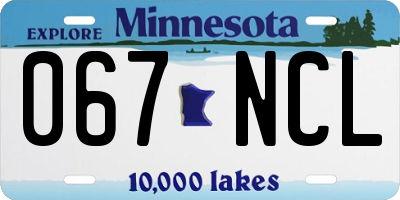 MN license plate 067NCL