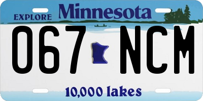 MN license plate 067NCM