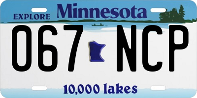 MN license plate 067NCP