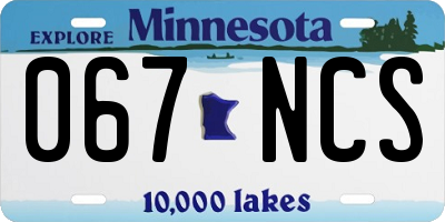 MN license plate 067NCS