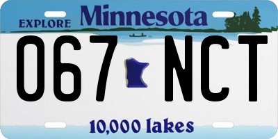 MN license plate 067NCT