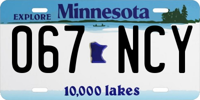 MN license plate 067NCY