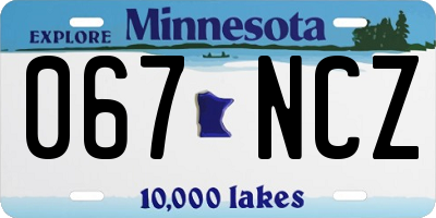 MN license plate 067NCZ