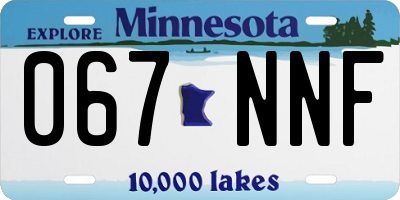 MN license plate 067NNF