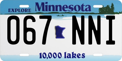 MN license plate 067NNI