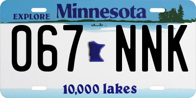 MN license plate 067NNK