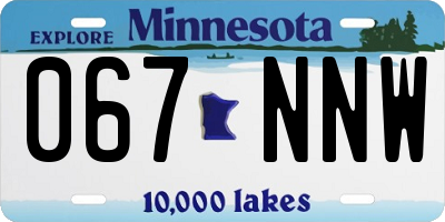 MN license plate 067NNW