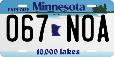 MN license plate 067NOA