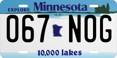 MN license plate 067NOG